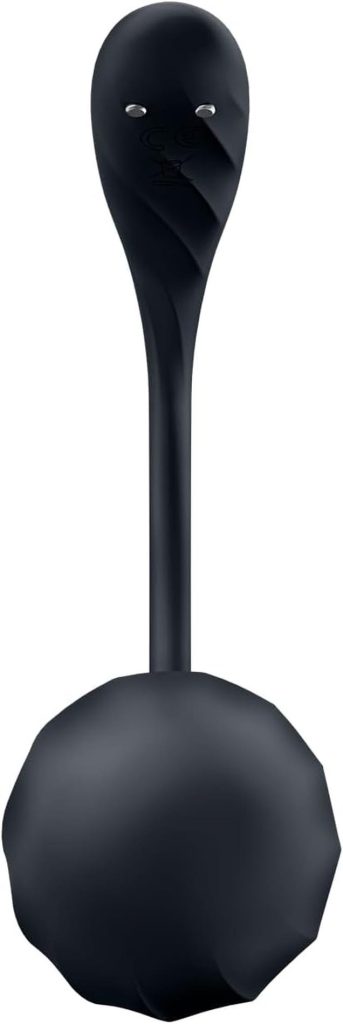 Wibrujące jajeczko na pilot lub aplikację czarne Satisfyer Ribbed Petal 73-4002767